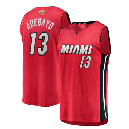 M.Heat #13 Bam Adebayo Fanatics Branded 2023 Finals Fast Break Player Jersey - Statement Edition - Red Stitched American Basketball Jersey UNEC