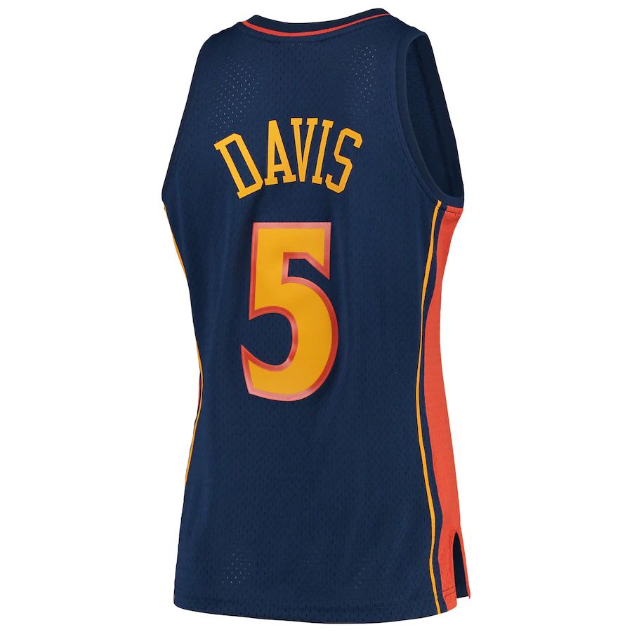 G.State Warriors #5 Baron Davis Mitchell & Ness 2006-07 Hardwood Classics Swingman Player Jersey Navy Stitched American Basketball Jersey UNEC