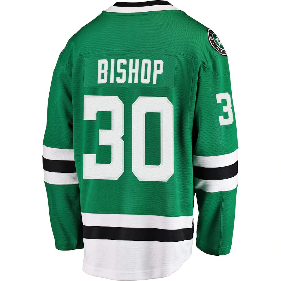 D.Stars #30 Ben Bishop Fanatics Branded Breakaway Jersey Kelly Green Stitched American Hockey Jersey UNEC