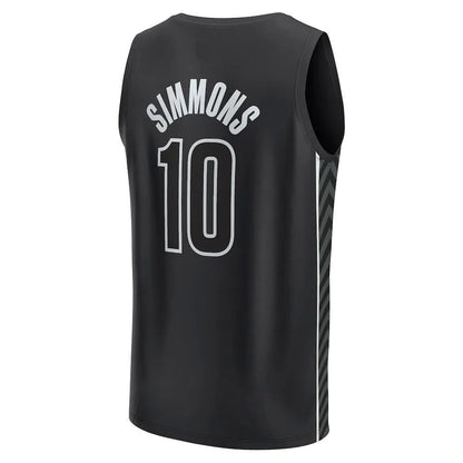 B.Nets #10 Ben Simmons Fanatics Branded 2022-23 Fast Break Player Jersey Black Statement Edition Stitched American Basketball Jersey UNEC