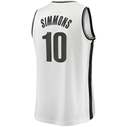 B.Nets #10 Ben Simmons  Fanatics Branded 2022-23 Fast Break Replica Jersey White Association Edition Stitched American Basketball Jersey UNEC