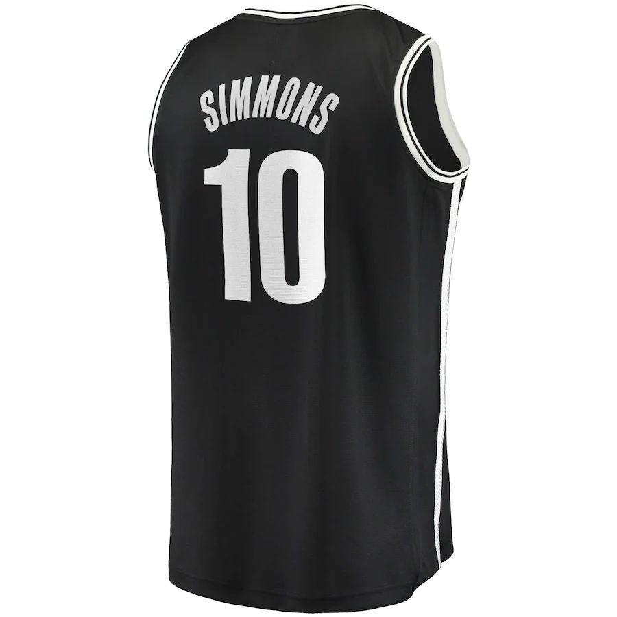 B.Nets #10 Ben Simmons Fanatics Branded Fast Break Replica Player Jersey Black Statement Edition Stitched American Basketball Jersey UNEC