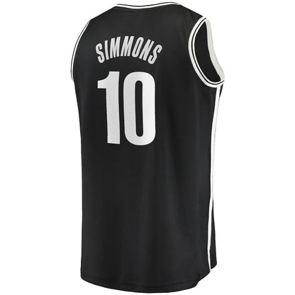 B.Nets #10 Ben Simmons Fanatics Branded Fast Break Replica Player Jersey Black Statement Edition Stitched American Basketball Jersey UNEC
