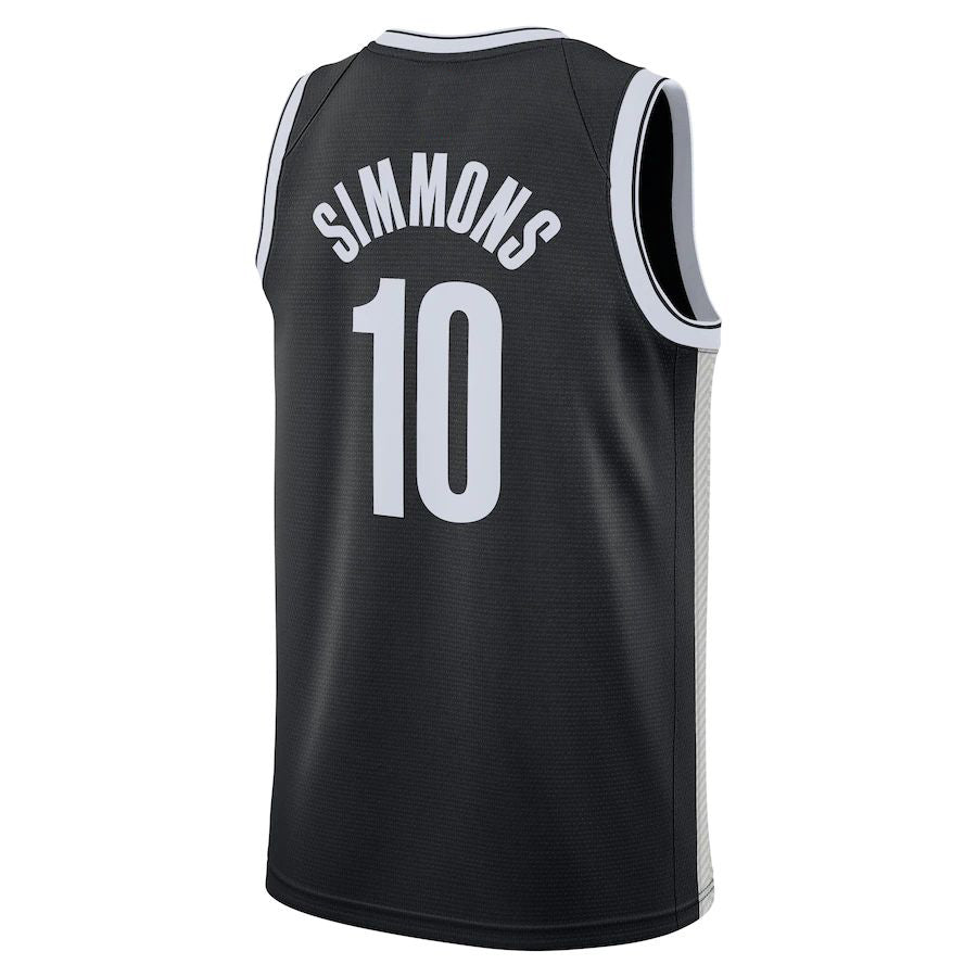 B.Nets #10 Ben Simmons  2021-22 Swingman Jersey Icon Edition Black Stitched American Basketball Jersey UNEC
