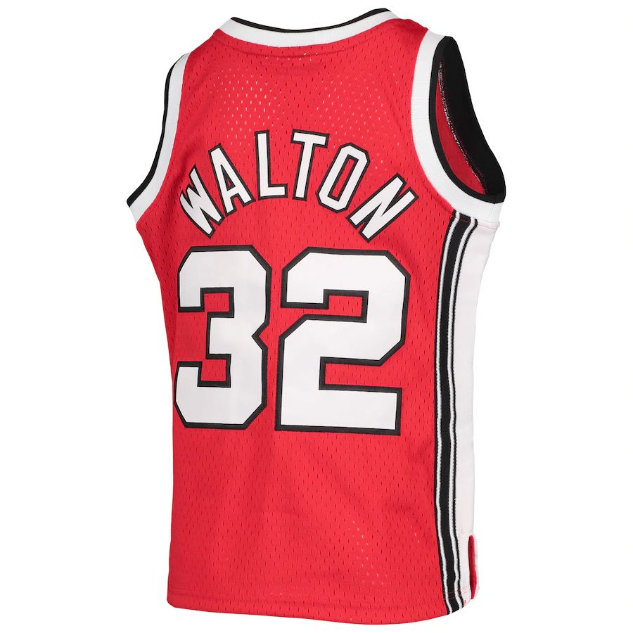 P.Trail Blazers #32 Bill Walton Mitchell & Ness 1976-77 Hardwood Classics Fadeaway Swingman Player Jersey Red Stitched American Basketball Jersey UNEC