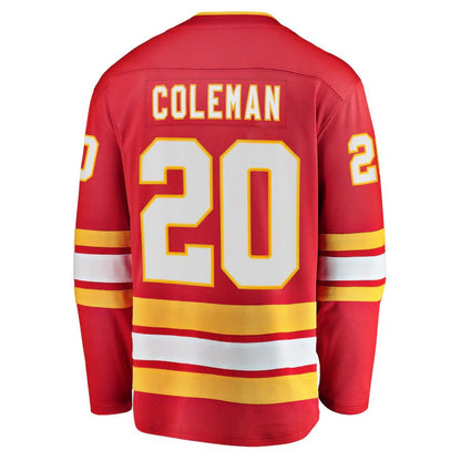 C.Flames #20 Blake Coleman Fanatics Branded Home Breakaway Player Jersey Red Stitched American Hockey Jersey UNEC