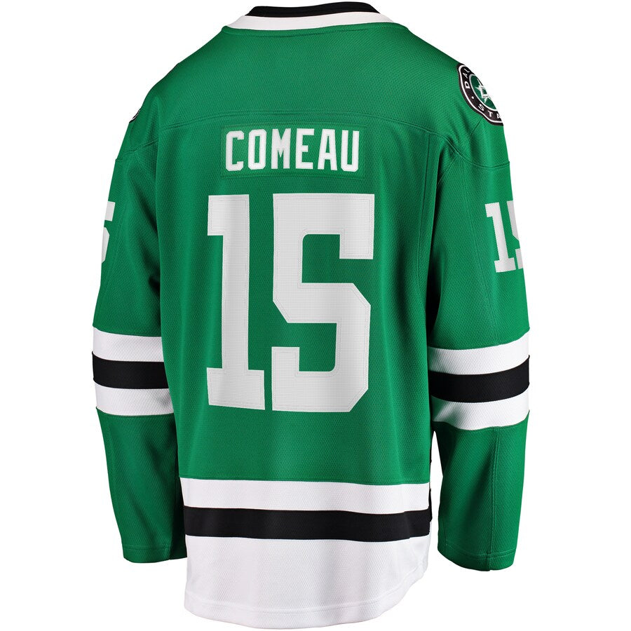 D.Stars #15 Blake Comeau Fanatics Branded Home Breakaway Player Jersey Kelly Green Stitched American Hockey Jersey UNEC