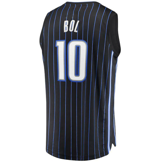 O.Magic #10 Bol Bol Fanatics Branded 2021-22 Fast Break Replica Jersey Icon Edition Black Stitched American Basketball Jersey UNEC