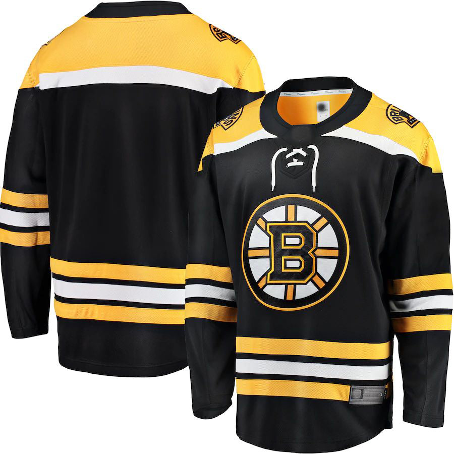 B.Bruins Fanatics Branded Breakaway Home Jersey Black Stitched American Hockey Jersey UNEC