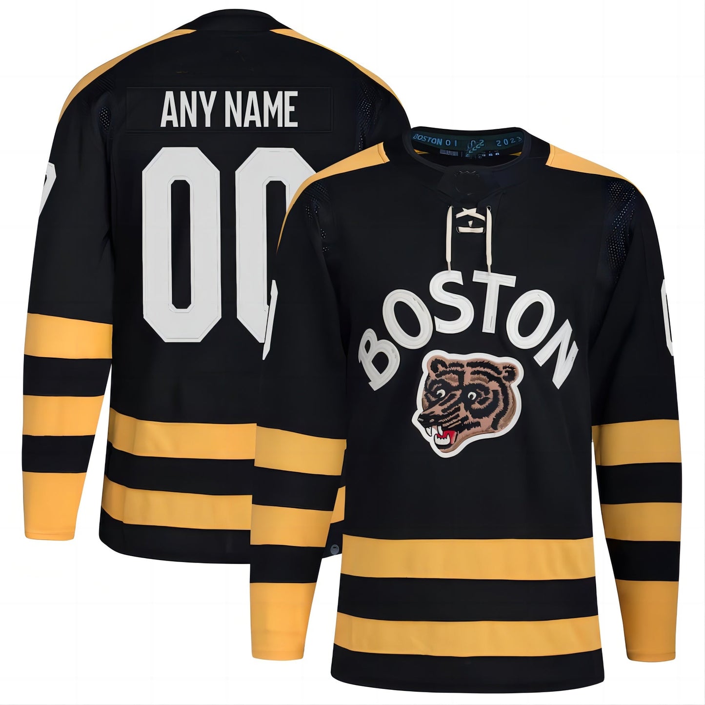 B.Bruins 2023 Winter Classic Authentic Custom Jersey - Black Stitched American Hockey Jersey UNEC