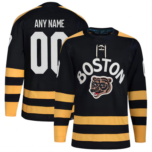 B.Bruins 2023 Winter Classic Authentic Custom Jersey - Black Stitched American Hockey Jersey UNEC
