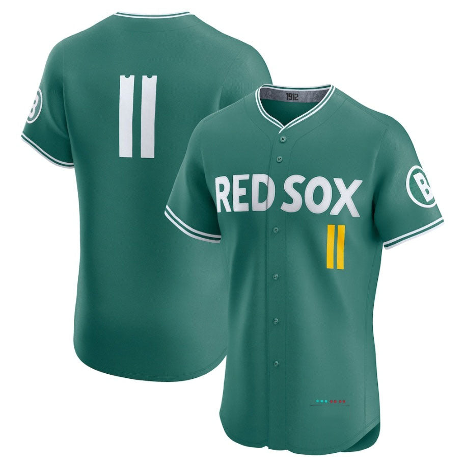 Boston Red Sox #11 Rafael Devers 2025 City Connect Elite Player Jersey - Green Stitched Baseball Jersey