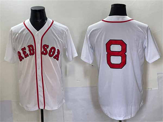 Boston Red Sox #8 Carl Yastrzemski White Cool Base Stitched Baseball Jersey