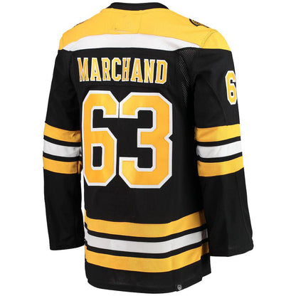 B.Bruins #63 Brad Marchand Home Primegreen Authentic Pro Player Jersey Black Stitched American Hockey Jersey UNEC