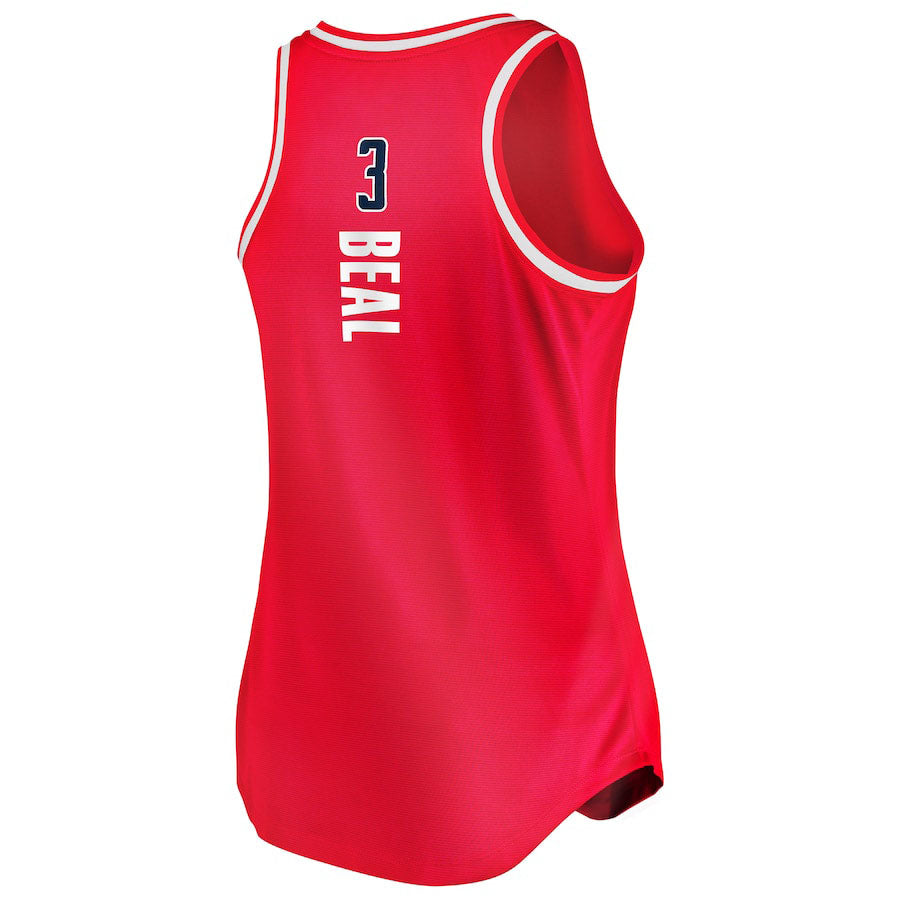 W.Wizards #3 Bradley Beal Fanatics Branded Women's Fast Break Team Tank Jersey Icon Edition Red Stitched American Basketball Jersey UNEC