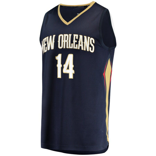 NO.Pelicans #14 Brandon Ingram Fanatics Branded  Fast Break Replica Jersey Navy Icon Edition Stitched American Basketball Jersey UNEC