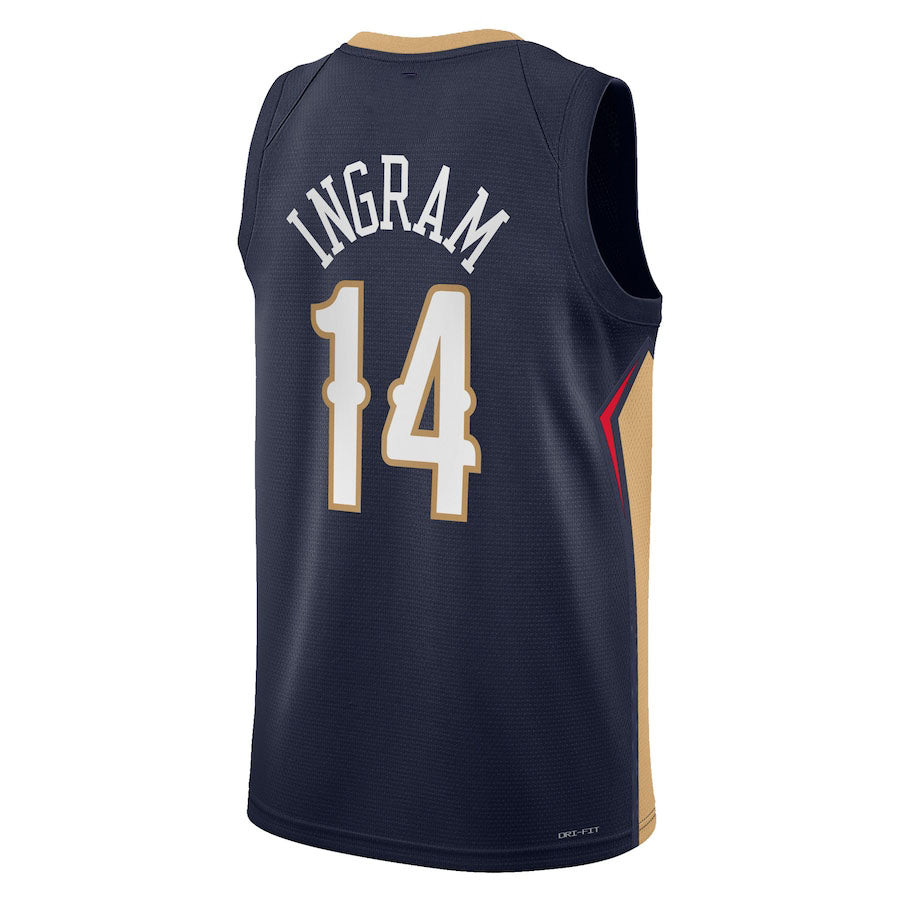 NO.Pelicans #14 Brandon Ingram 2021-22 Swingman Jersey Navy Icon Edition Stitched American Basketball Jersey UNEC