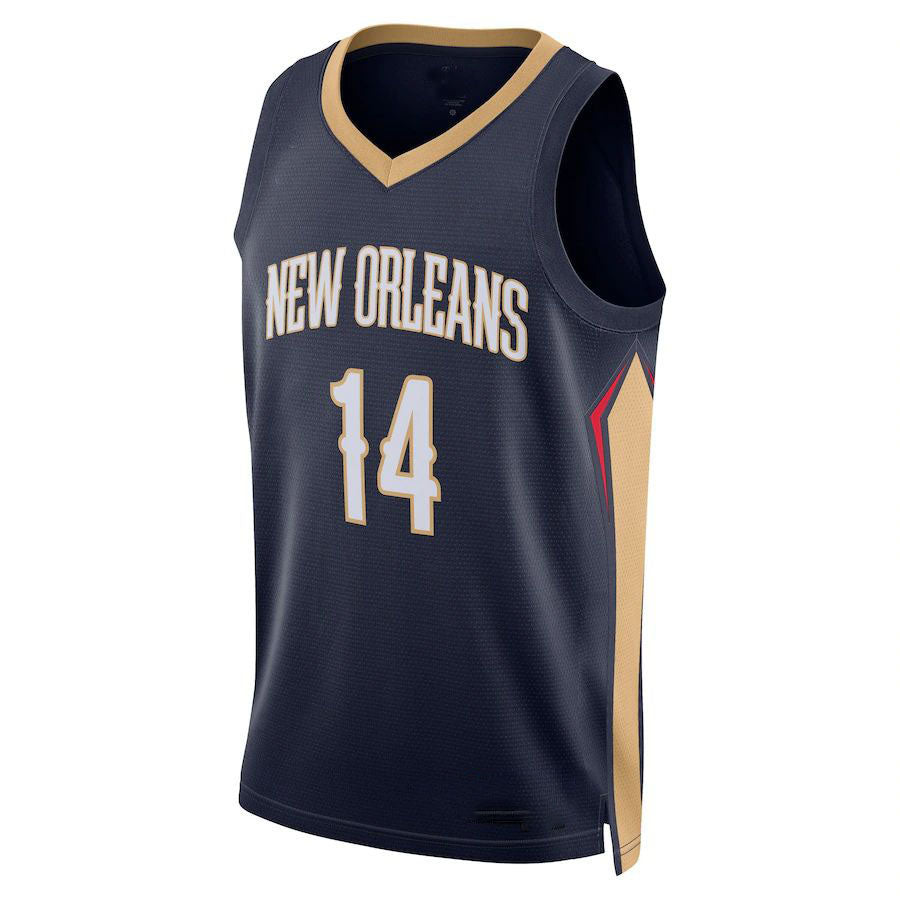 NO.Pelicans #14 Brandon Ingram Unisex 2022-23 Swingman Jersey Icon Edition Navy Stitched American Basketball Jersey UNEC