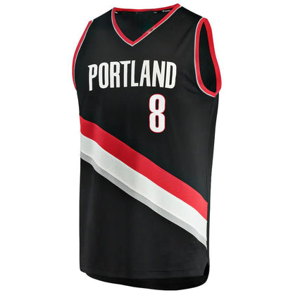 P.Trail Blazers #8 Brandon Williams Fanatics Branded 2021-22 Fast Break Replica Jersey Icon Edition Black Stitched American Basketball Jersey UNEC