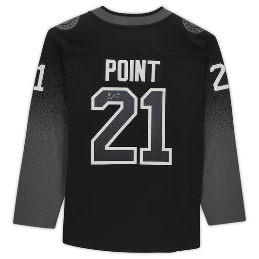 TB.Lightning #21 Brayden Point Fanatics Authentic Autographed Black Alternate Breakaway Jersey Stitched American Hockey Jersey UNEC