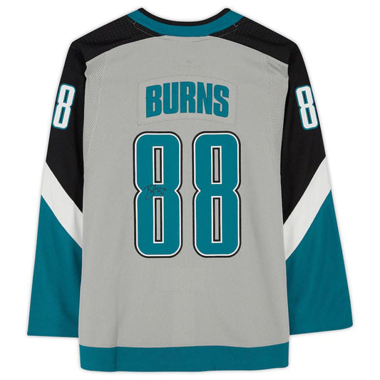 SJ.Sharks #88 Brent Burns Fanatics Authentic Autographed 2020-21 Reverse Retro Stitched American Hockey Jersey UNEC