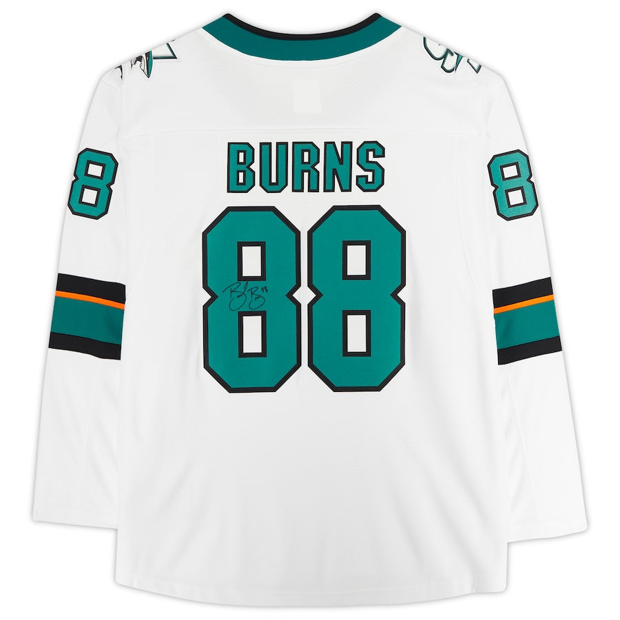SJ.Sharks #88 Brent Burns Fanatics Authentic Autographed Fanatics Breakaway Jersey White Stitched American Hockey Jersey UNEC