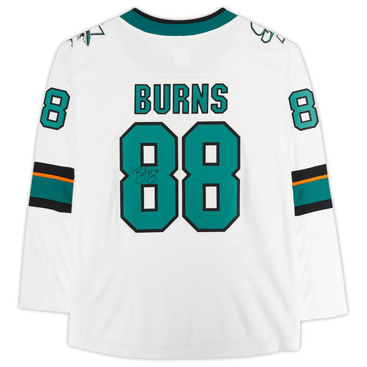 SJ.Sharks #88 Brent Burns Fanatics Authentic Autographed Fanatics Breakaway Jersey White Stitched American Hockey Jersey UNEC
