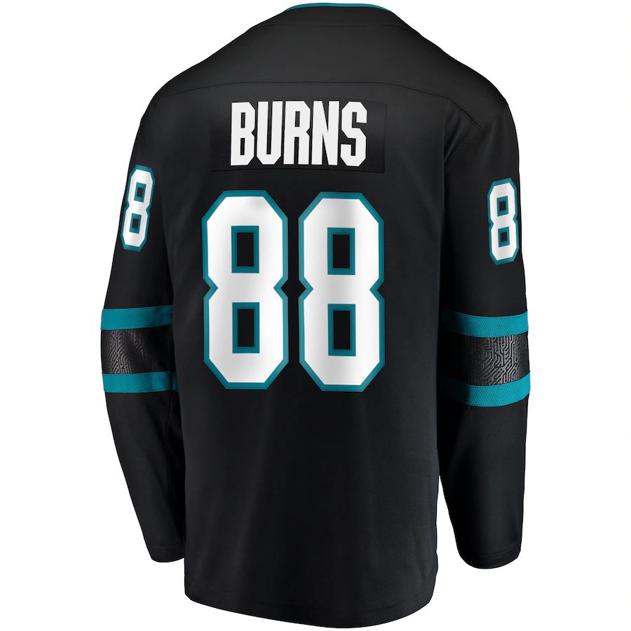 SJ.Sharks #88 Brent Burns Fanatics Branded Alternate Breakaway Player Jersey Black Stitched American Hockey Jersey UNEC