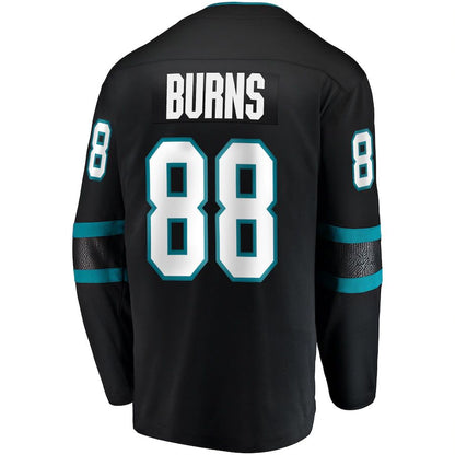 SJ.Sharks #88 Brent Burns Fanatics Branded Alternate Breakaway Player Jersey Black Stitched American Hockey Jersey UNEC