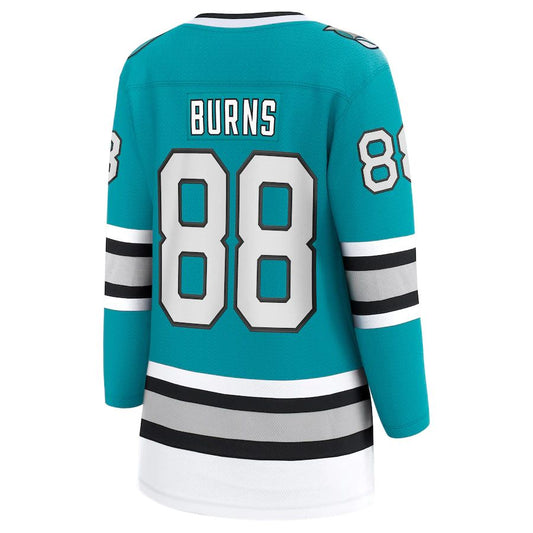 SJ.Sharks #88 Brent Burns Fanatics Branded 30th Anniversary Premier Breakaway Player JerseyTeal Stitched American Hockey Jersey UNEC