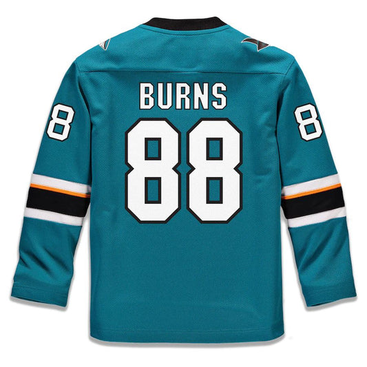 SJ.Sharks #88 Brent Burns Fanatics Branded Replica Player Jersey  Teal Stitched American Hockey Jersey UNEC