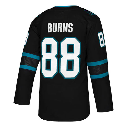 SJ.Sharks #88 Brent Burns Alternate Authentic Player Jersey Black Stitched American Hockey Jersey UNEC