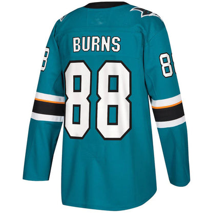 SJ.Sharks #88 Brent Burns Authentic Player Jersey Teal Stitched American Hockey Jersey UNEC