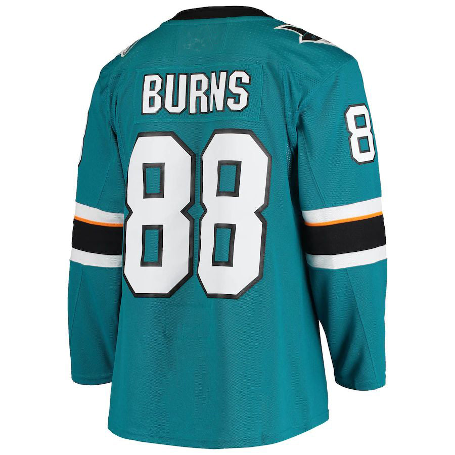 SJ.Sharks #88 Brent Burns Home Authentic Team Player Jersey  Teal Stitched American Hockey Jersey UNEC