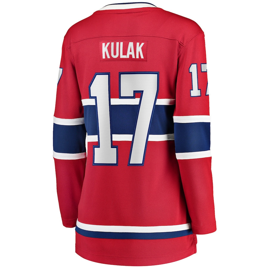 M.Canadiens #17 Brett Kulak Fanatics Branded Home Breakaway Player Jersey Red Stitched American Hockey Jersey UNEC