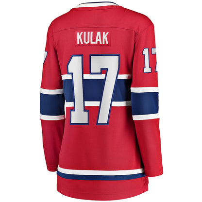 M.Canadiens #17 Brett Kulak Fanatics Branded Home Breakaway Player Jersey Red Stitched American Hockey Jersey UNEC