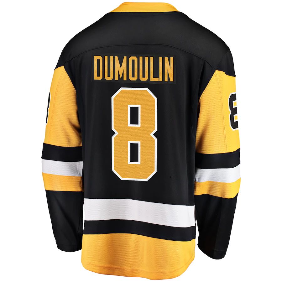 P.Penguins #8 Brian Dumoulin Fanatics Branded Home Breakaway Player Jersey Black Stitched American Hockey Jersey UNEC