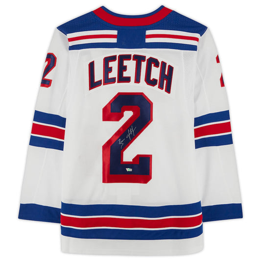 NY.Rangers #2 Brian Leetch Rangers Fanatics Authentic Autographed White Stitched American Hockey Jersey UNEC