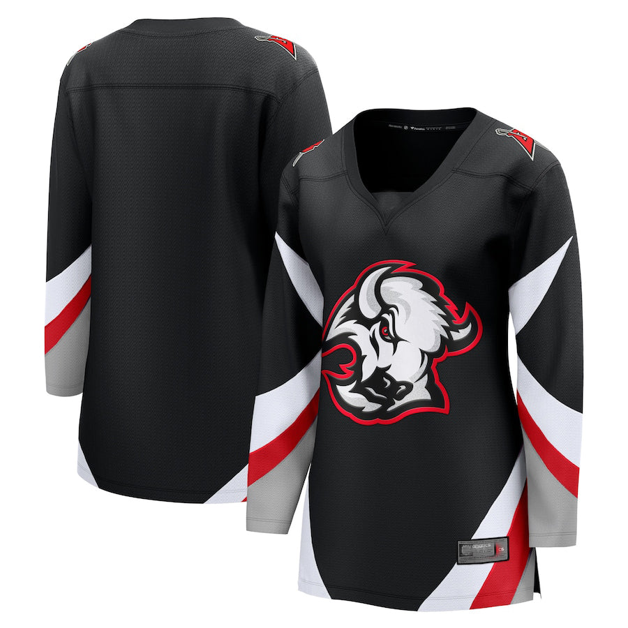 B.Sabres Fanatics Branded Alternate Premier Breakaway Blank Jersey Black Stitched American Hockey Jersey UNEC