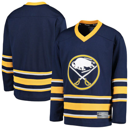 B.Sabres Fanatics Branded Home Replica Blank Jersey  Navy Stitched American Hockey Jersey UNEC