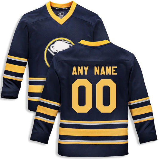 Custom B.Sabres Fanatics Branded Home Replica Custom Jersey Navy Stitched American Hockey Jersey UNEC