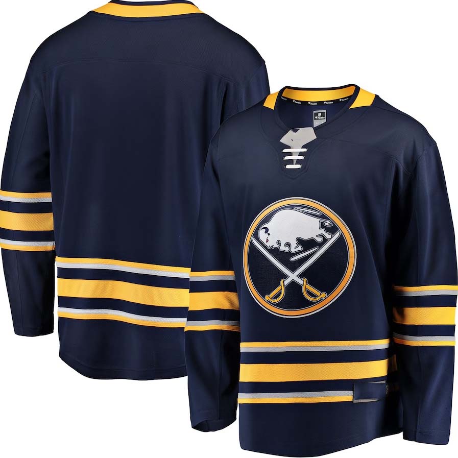 B.Sabres Fanatics Breakaway Home Jersey - Blue Stitched American Hockey Jersey UNEC