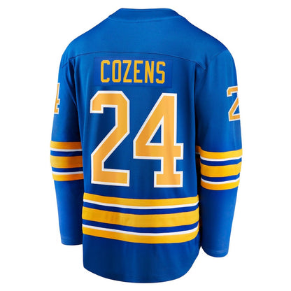 B.Sabres #24 Dylan Cozens Fanatics Home Breakaway Player Jersey - Royal Stitched American Hockey Jersey UNEC