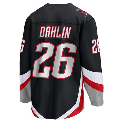 B.Sabres #26 Rasmus Dahlin Fanatics Alternate Premier Breakaway Player Jersey - Black Stitched American Hockey Jersey UNEC