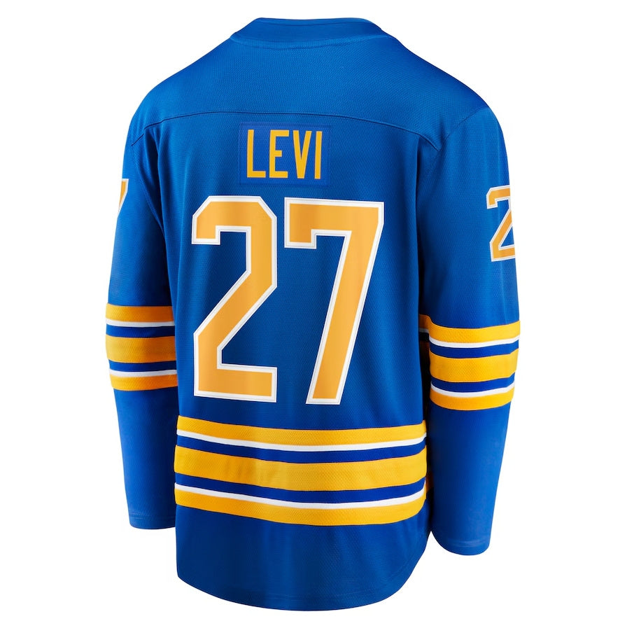 B.Sabres #27 Devon Levi Fanatics Home Breakaway Jersey - Royal Stitched American Hockey Jersey UNEC