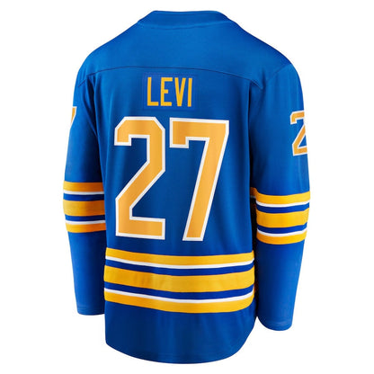 B.Sabres #27 Devon Levi Fanatics Home Breakaway Jersey - Royal Stitched American Hockey Jersey UNEC