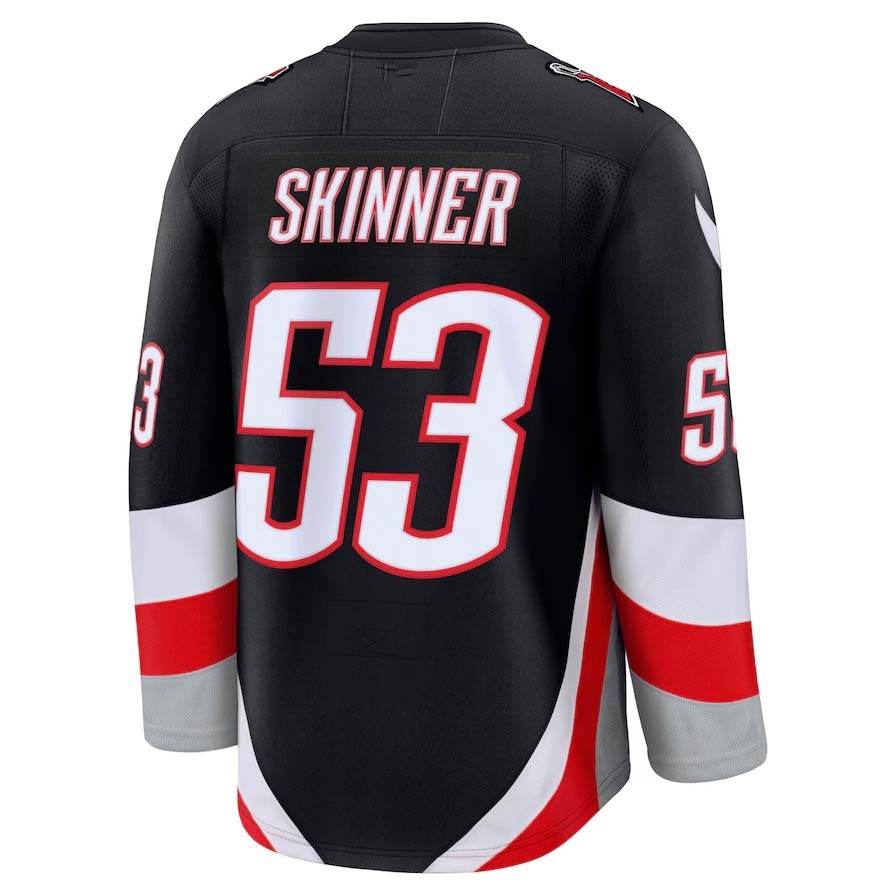 B.Sabres #53 Jeff Skinner Fanatics Alternate Premium Jersey - Black Stitched American Hockey Jersey UNEC