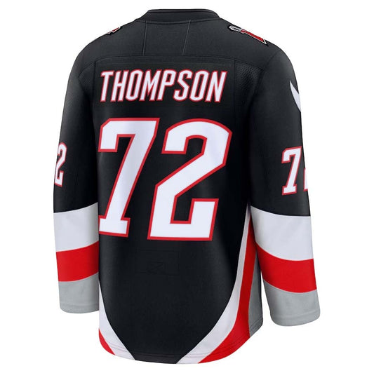 B.Sabres #72 Tage Thompson Fanatics Alternate Premium Jersey - Black Stitched American Hockey Jersey UNEC