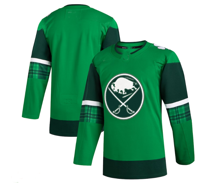 B.Sabres 2023 St. Patrick's Day Primegreen Authentic Jersey - Kelly Green Stitched American Hockey Jersey UNEC