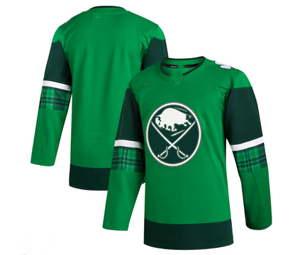 B.Sabres 2023 St. Patrick's Day Primegreen Authentic Jersey - Kelly Green Stitched American Hockey Jersey UNEC